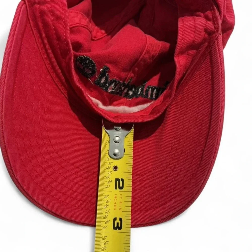 Timberland Baseball‎ Cap Mens OSFM Red Excellent Leather Strapback Logo Hat